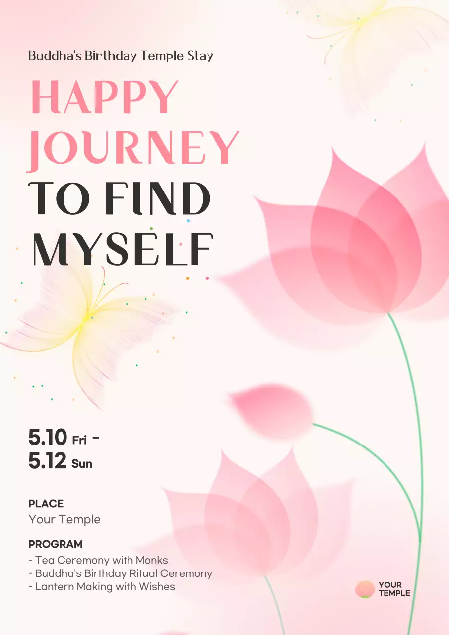 Pink Minimal Meditation Event Poster