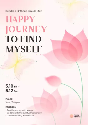 Pink Minimal Meditation Event Poster