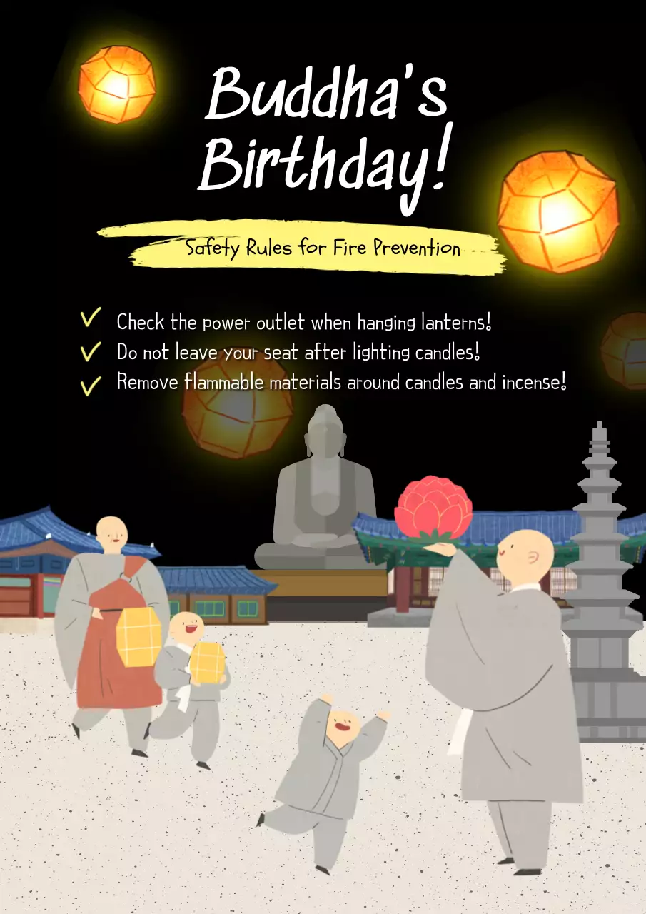 Black Celebration for Buddha's Day Announcement Poster