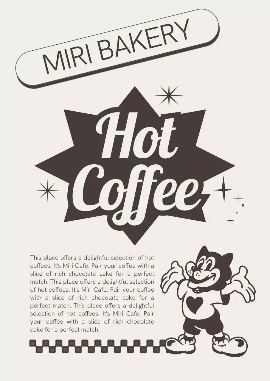 갈색 레트로 커피 광고 홍보