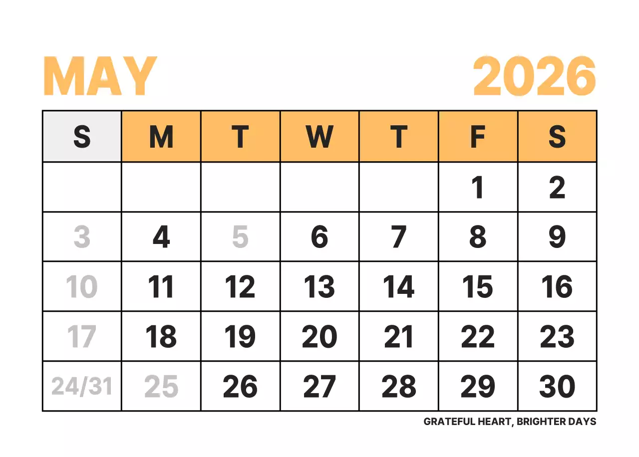 하늘색 모던 연간 계획 달력