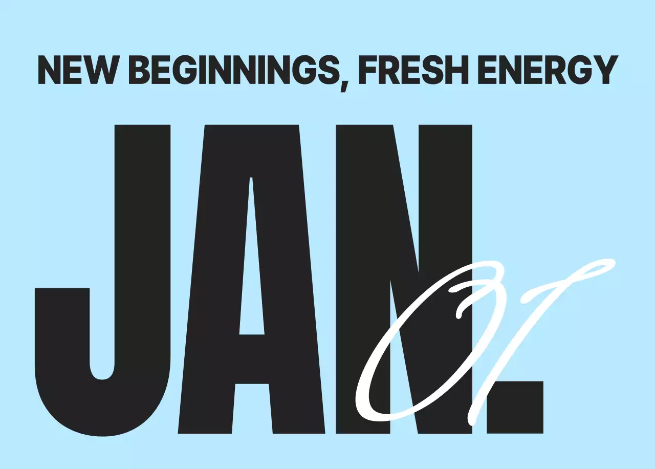 하늘색 모던 연간 계획 달력