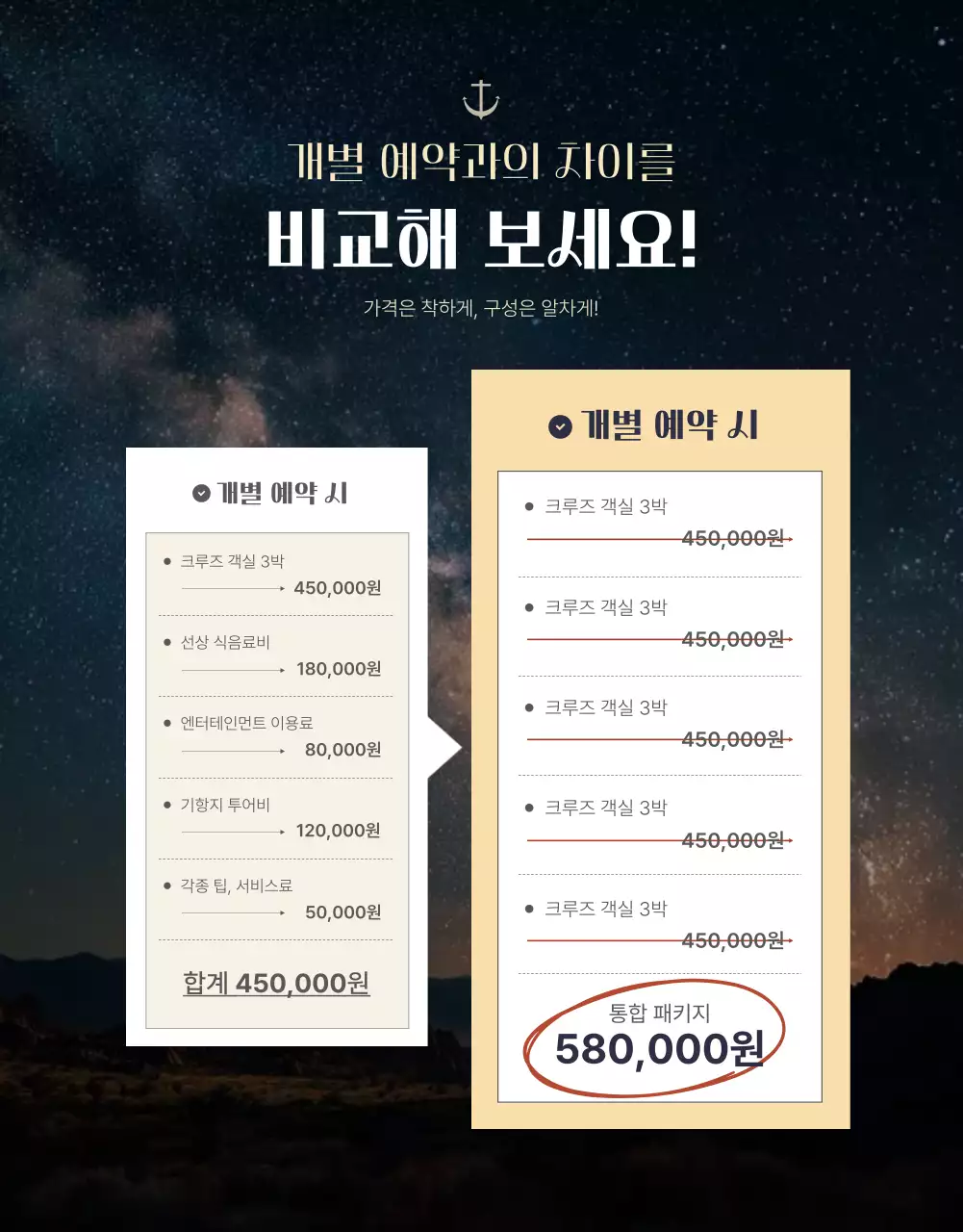 네이비 고급 여행 광고