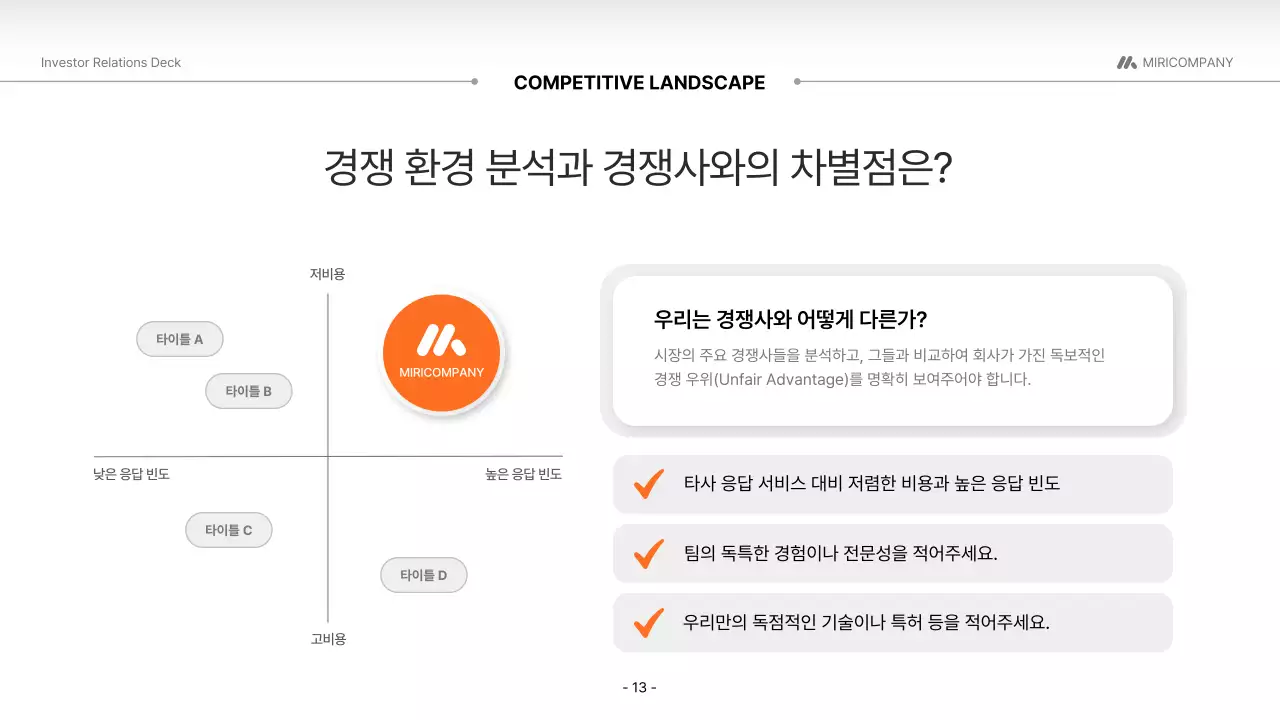 주황 모던 투자 설명서 홍보