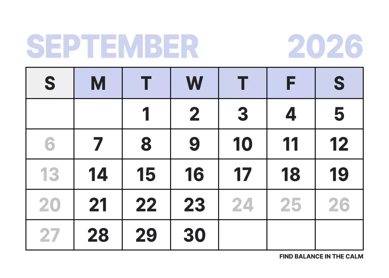 하늘색 모던 연간 계획 달력