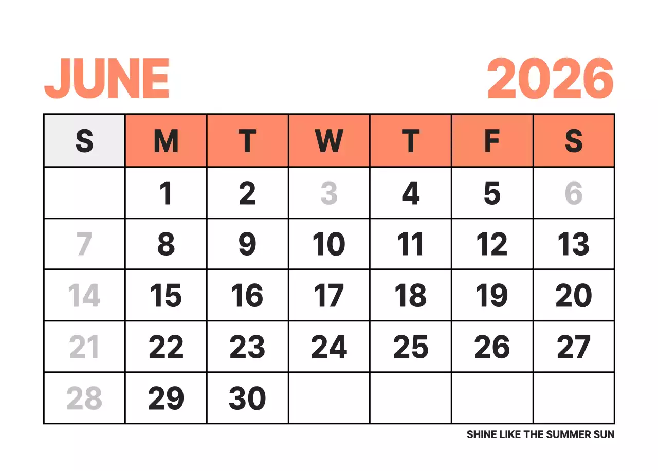 하늘색 모던 연간 계획 달력