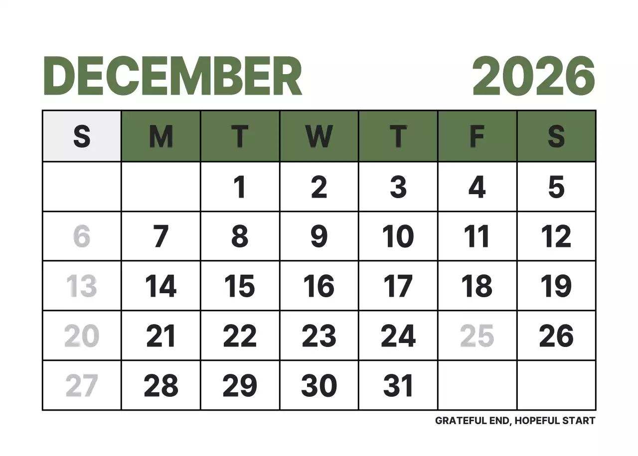 하늘색 모던 연간 계획 달력