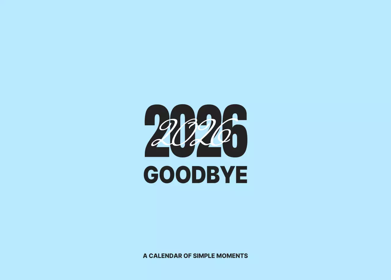 하늘색 모던 연간 계획 달력