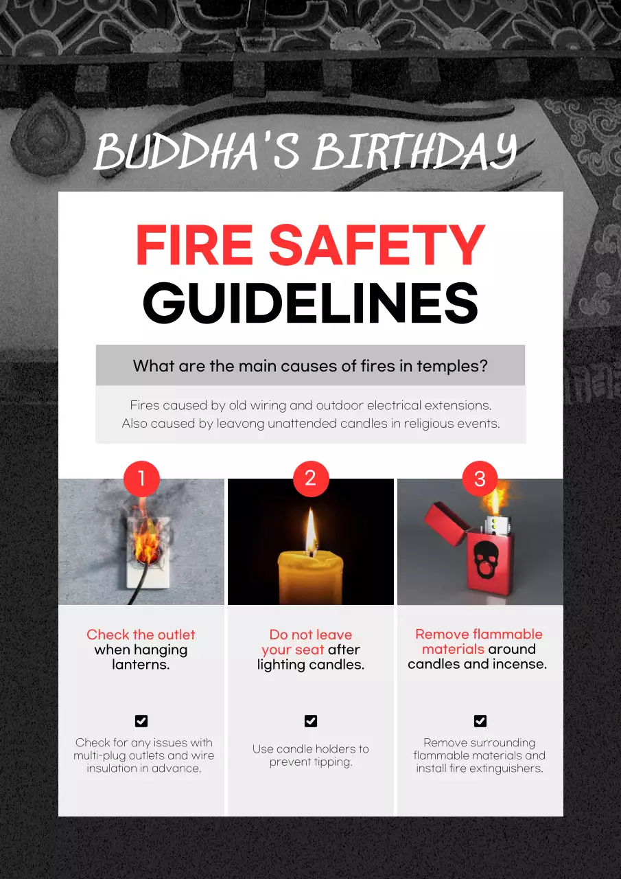 Black Modern Safety Guide Poster