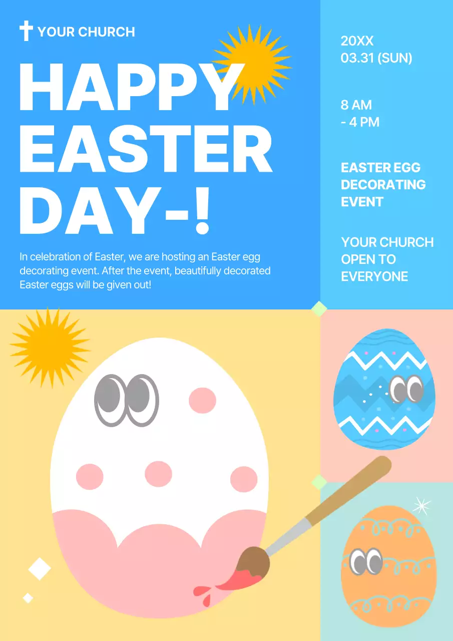 Blue Modern Easter Event Announcement Poster