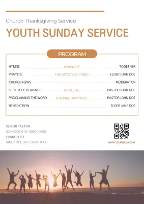 Beige Simple Church Event Announcement Poster