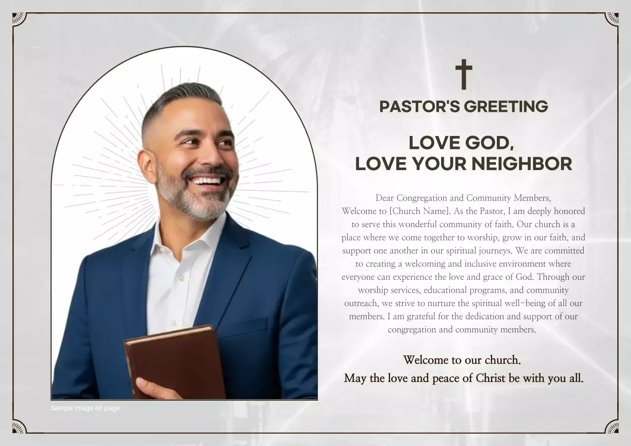 Poster Ucapan Selamat Pendeta Klasik Abu-abu