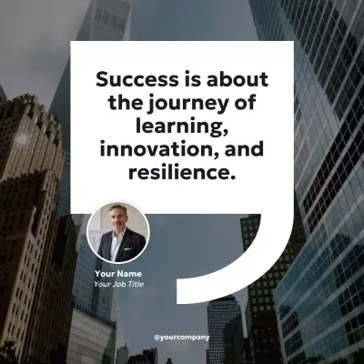 grey modern success quote announcement