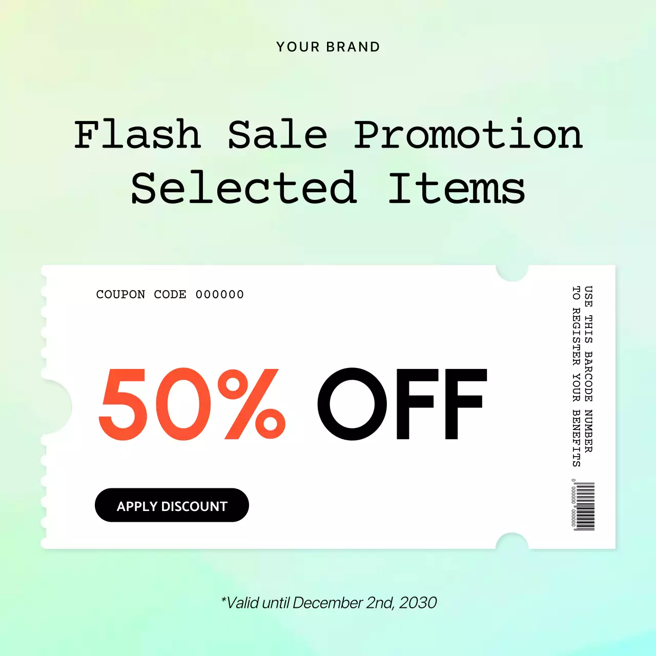 mint modern sale coupon advertisement