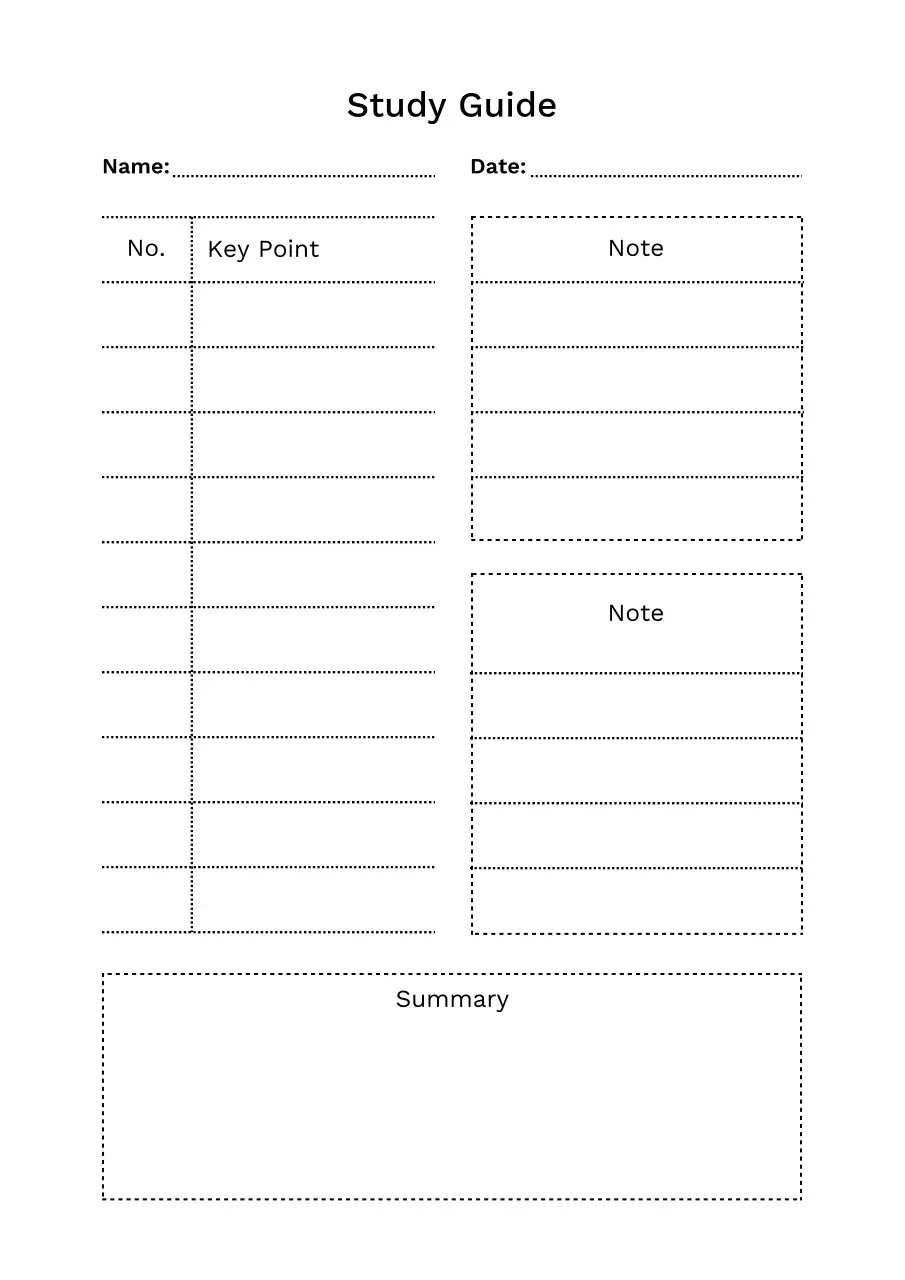 black minimal study guide planner