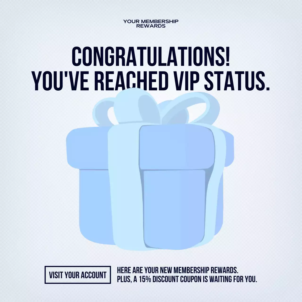 blue modern membership reward announcement