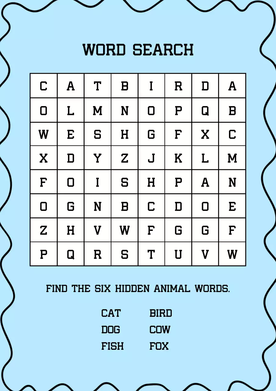 blue simple animal puzzle game