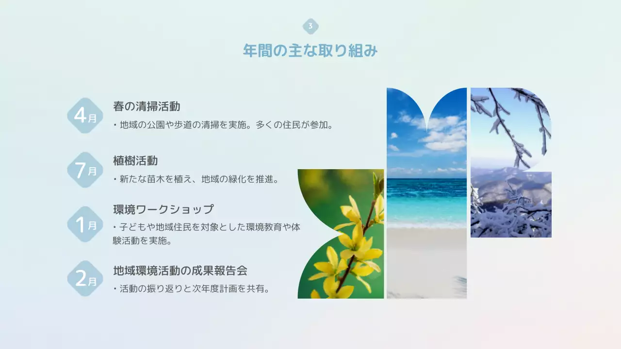 水色 モダン 環境 報告書