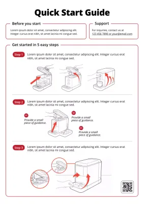 hướng dẫn sử dụng thiết bị đơn giản màu đỏ