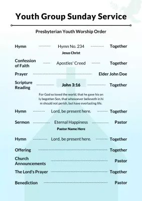 White Simple Worship Schedule Poster