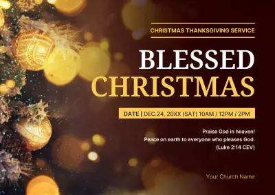 Gold Elegant Christmas Announcement Poster