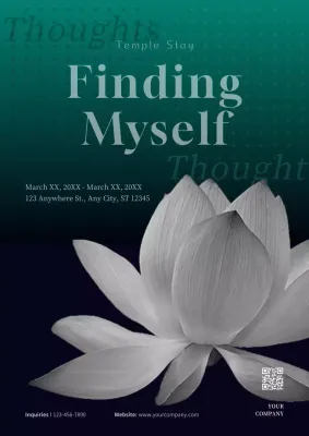 Green Minimal Meditation Event Poster