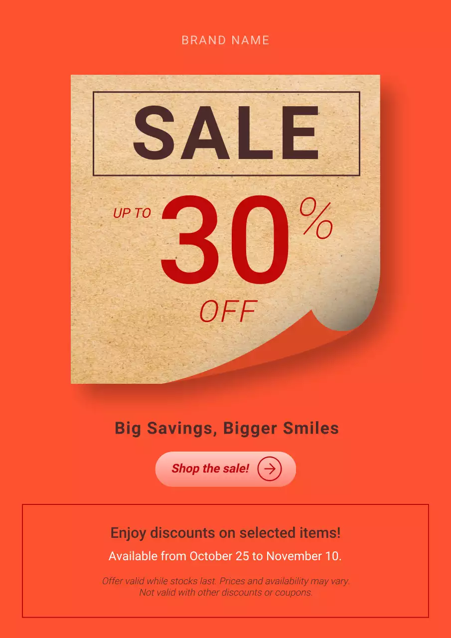 Orange Modern Sale Promotion