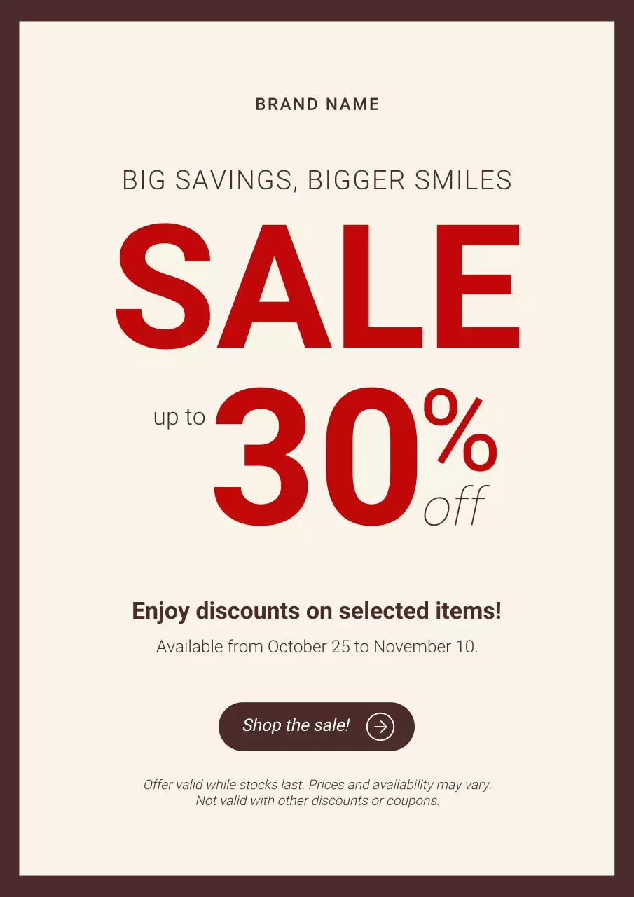 Beige Modern Sale Promotion