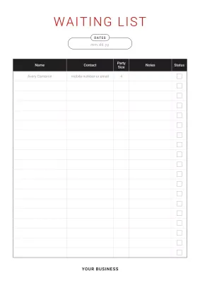 Red Minimal Waiting List