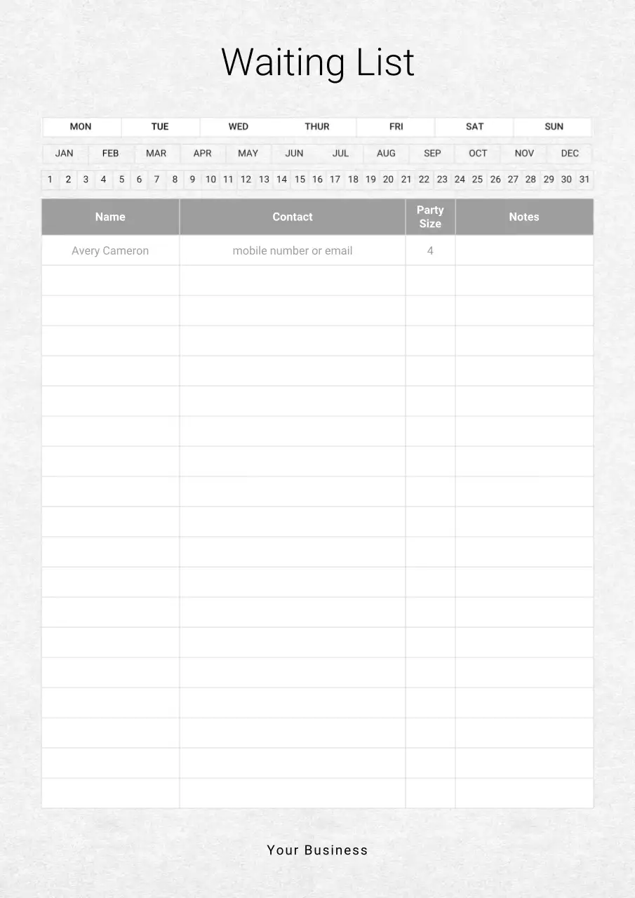 Grey Minimal Waiting List