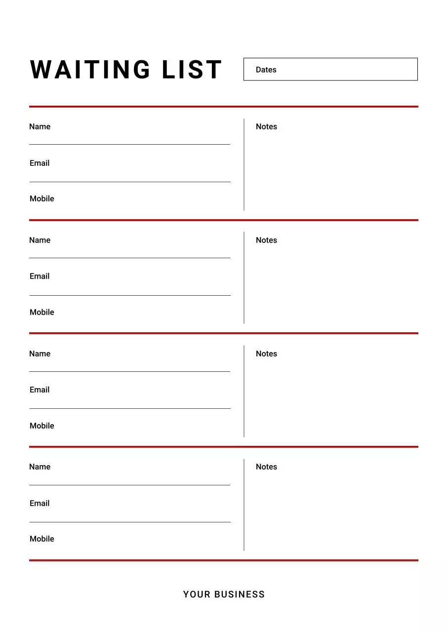 Red Minimal Waiting List