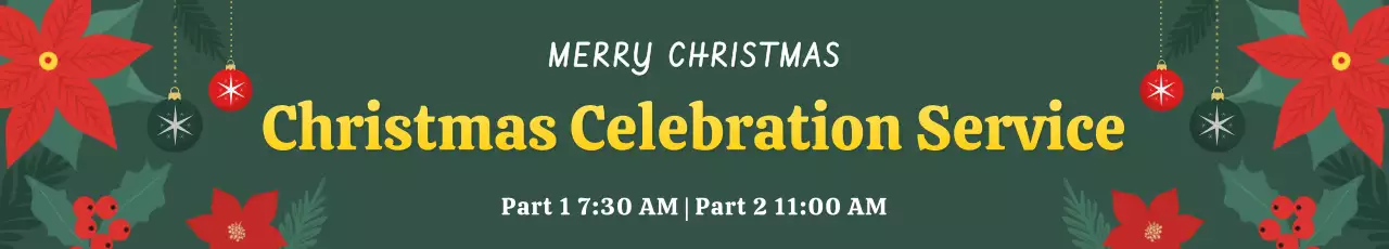 Banner de anúncio de Natal tradicional verde