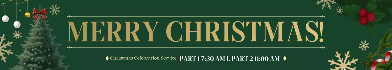 Banner de anúncio de Natal tradicional verde