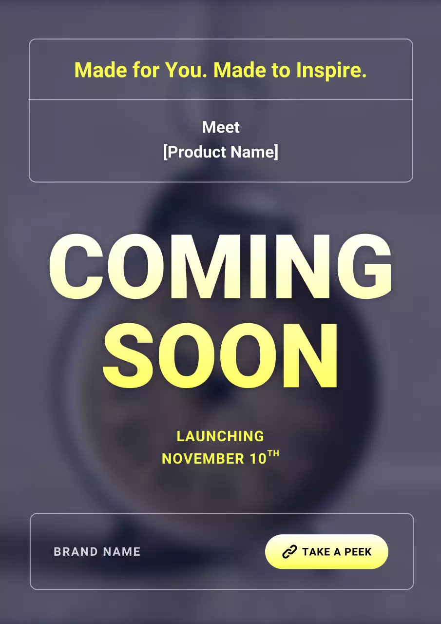 Yellow and Grey Modern Product Launching Announcement