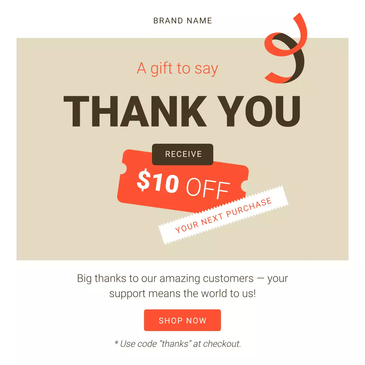 Beige Modern Thank You Announcement