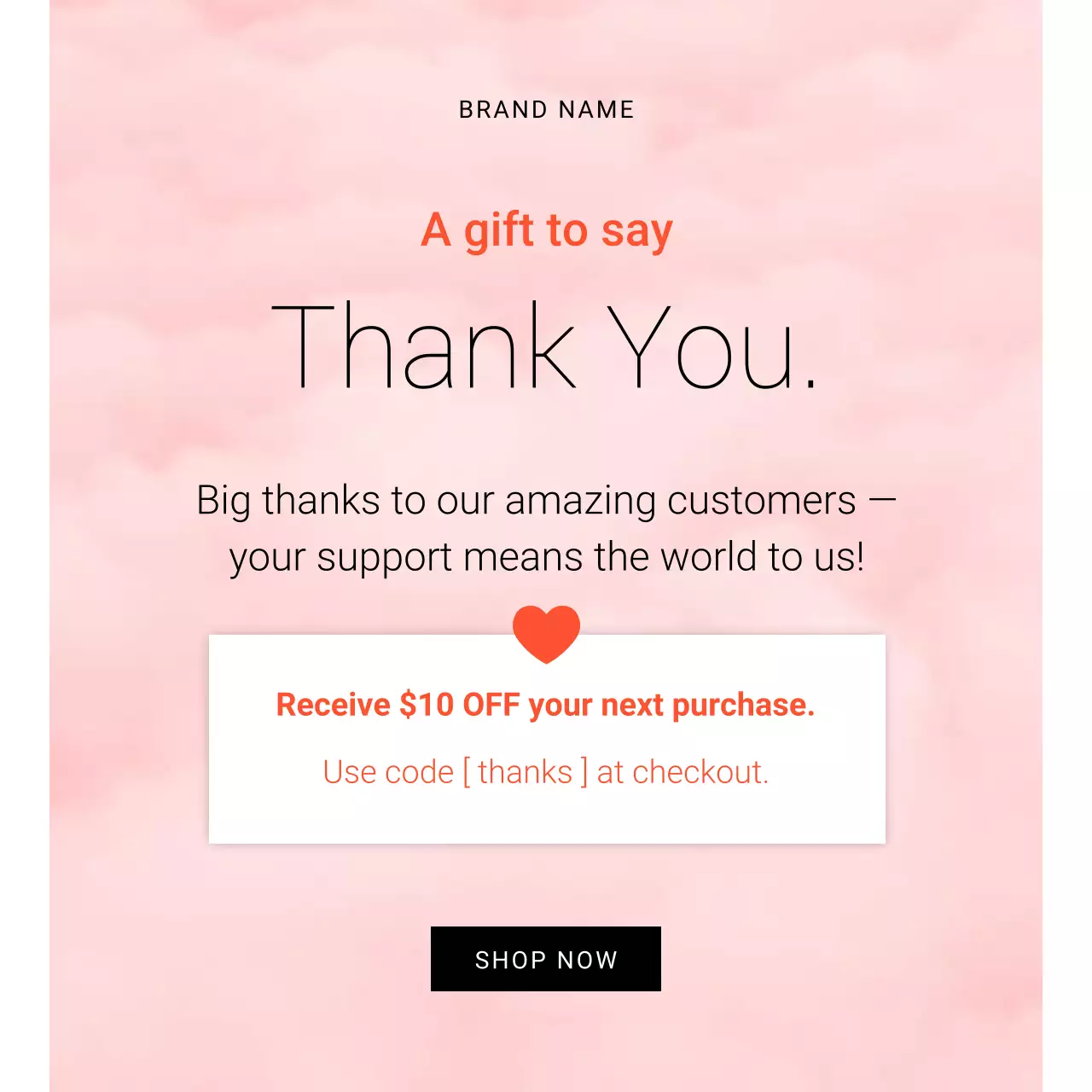 Pink Modern Customer Thank You Promotion