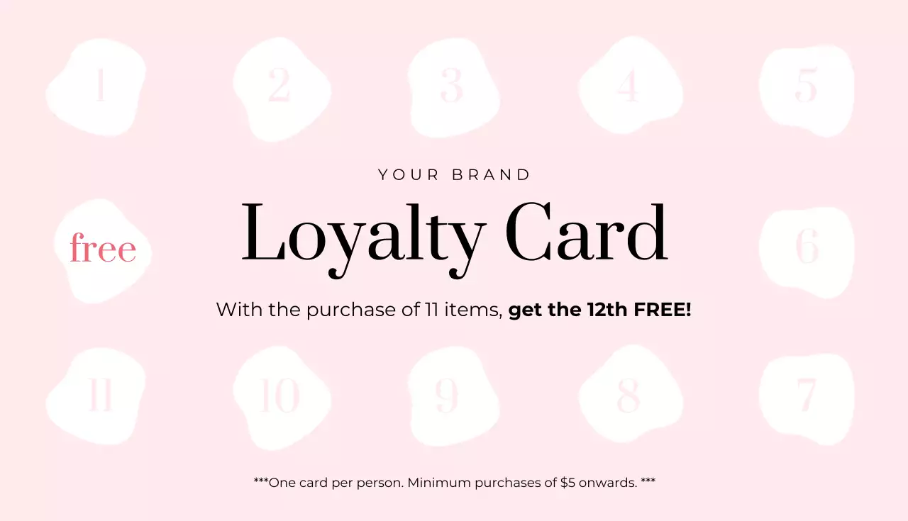 Pink Minimal Loyalty Card Promotion