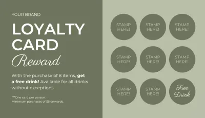 Sage Modern Loyalty Card Promotion