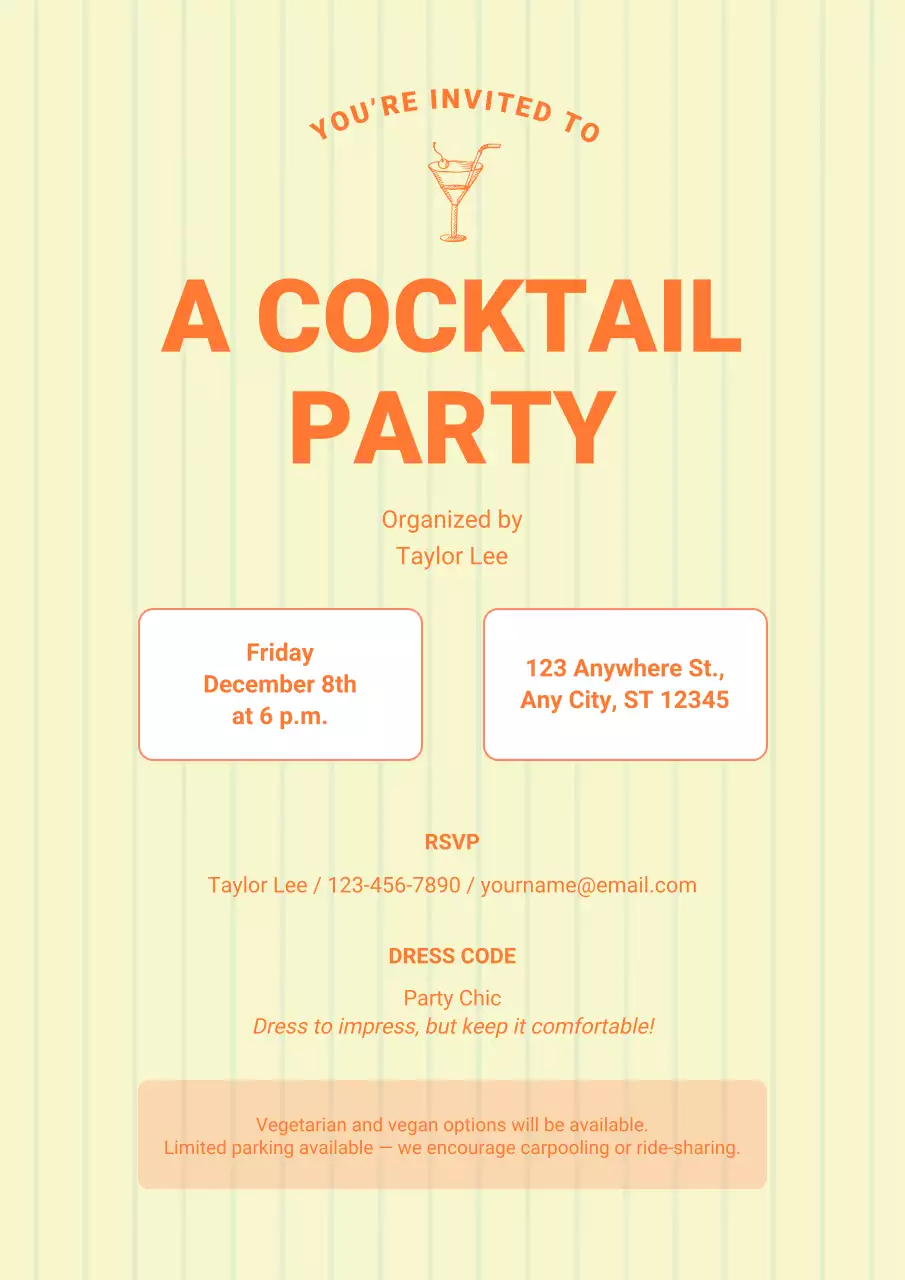 Yellow Retro Party Invitation