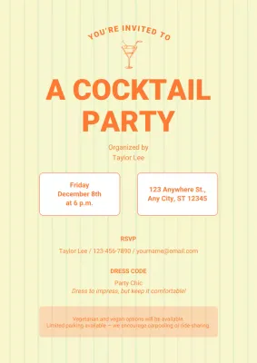 Yellow Retro Party Invitation