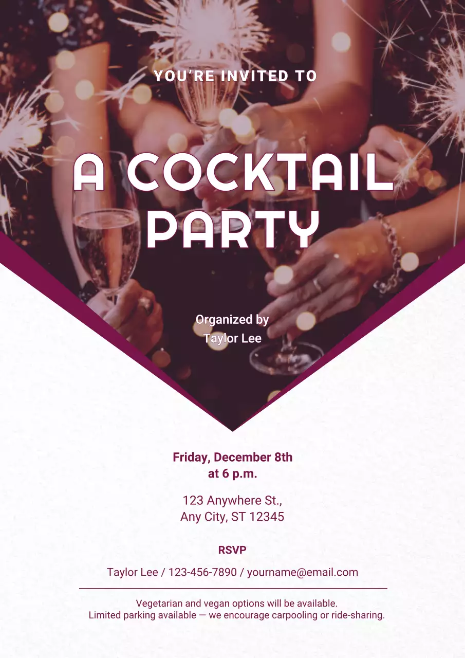 Burgundy Elegant Party Invitation