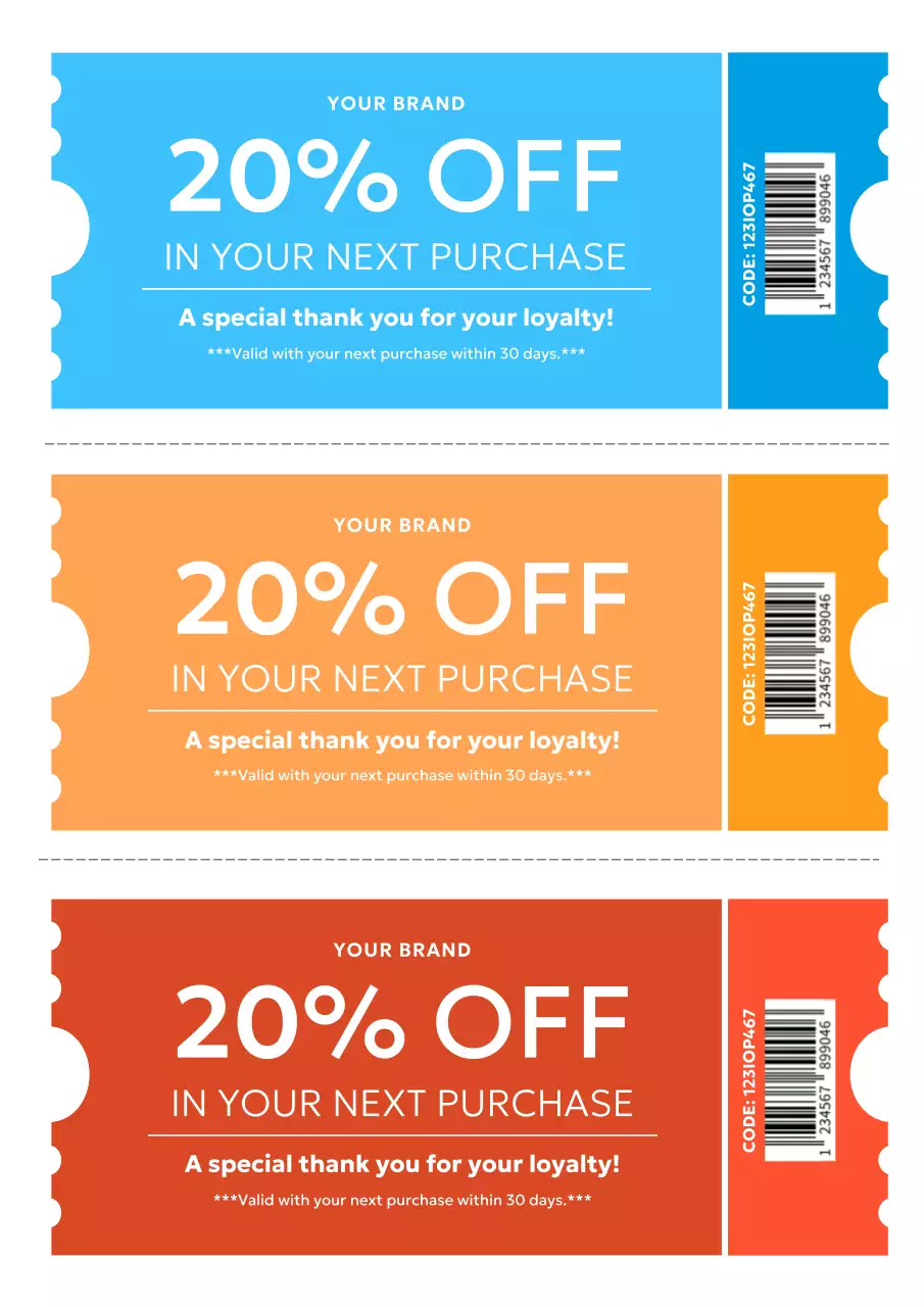 Colorful Modern Discount Promotion Coupon