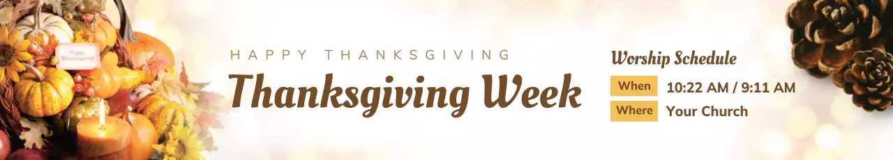 Banner de evento tradicional de Ação de Graças marrom