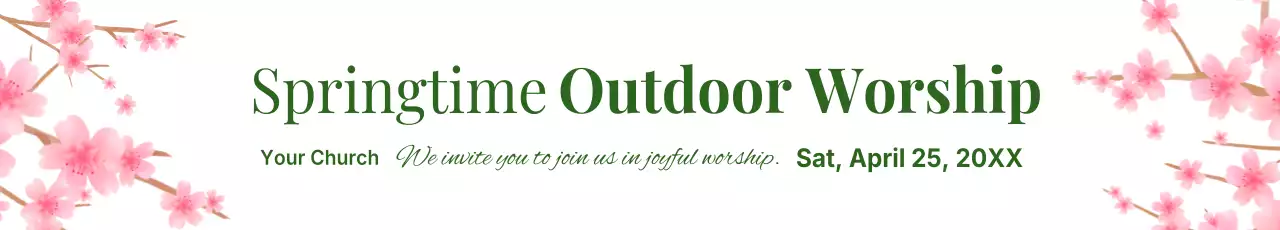 Banner de anúncio de adoração floral rosa