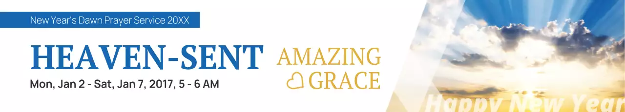 Faixa de anúncio de oração moderna azul