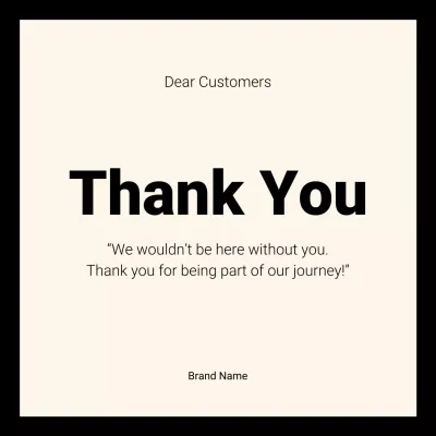 Beige Classic Thank You Card