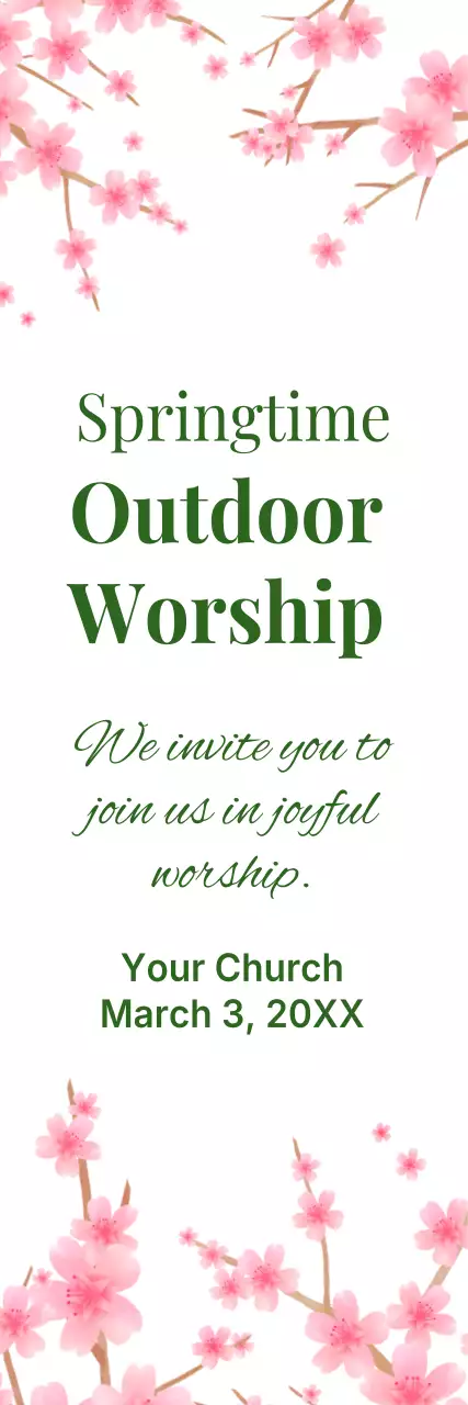 Banner de anúncio de adoração floral rosa