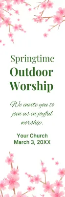 Banner de anúncio de adoração floral rosa