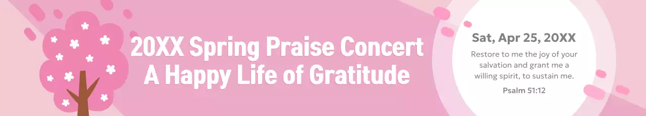Banner de anúncio de concerto rosa simples