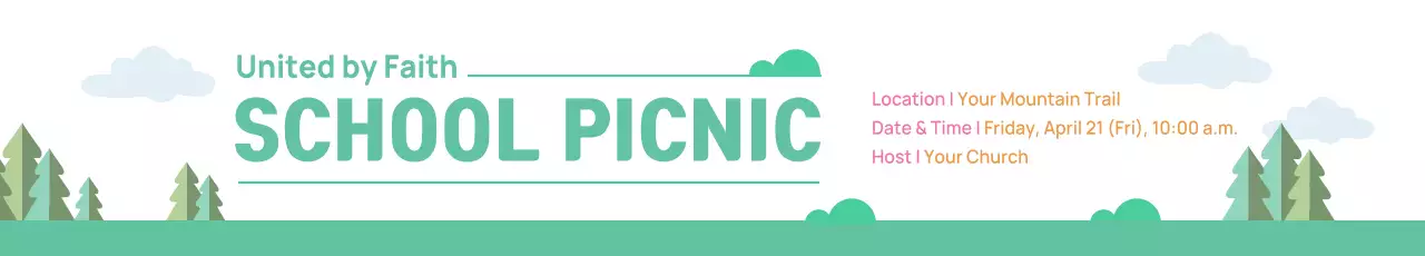 Banner de anúncio de evento escolar minimalista verde